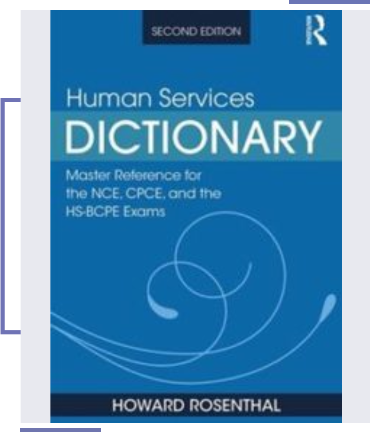 A book cover with the words human services dictionary